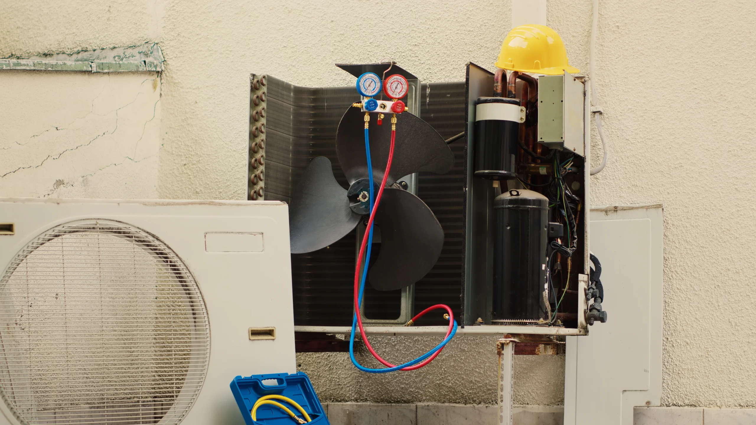 damaged-external-air-cooling-unit